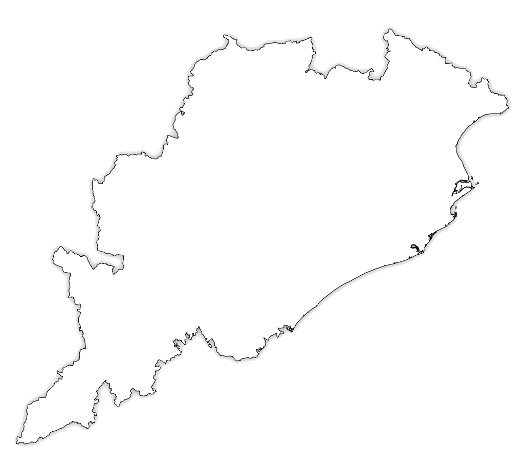 Odisha State HD Outline Map